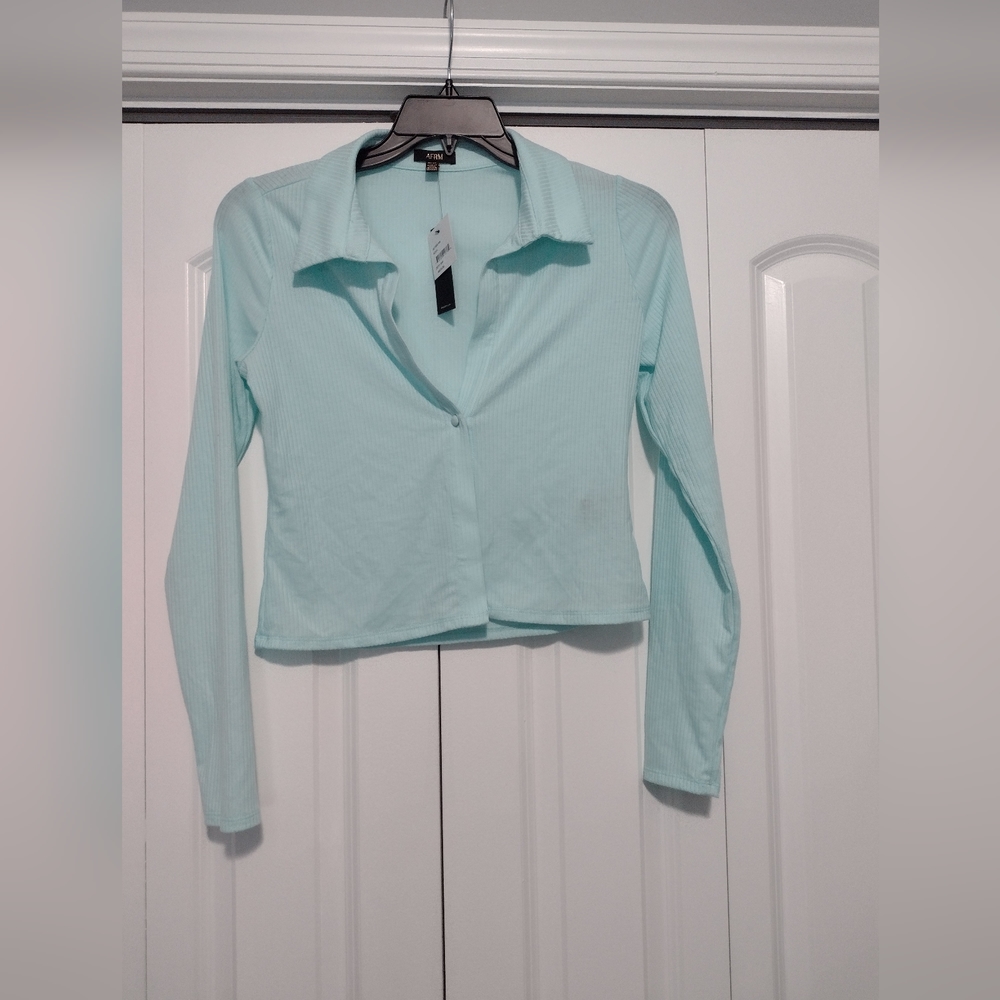 AFRM Brand Long Sleeve Crop Shirt